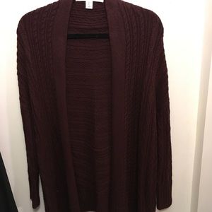 Burgundy Knit Cardigan